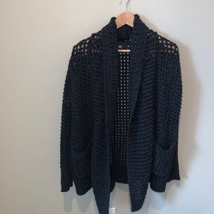 LINE THE LABEL-- CHUNKY CARDIGAN WITH POCKETS GRAY XS